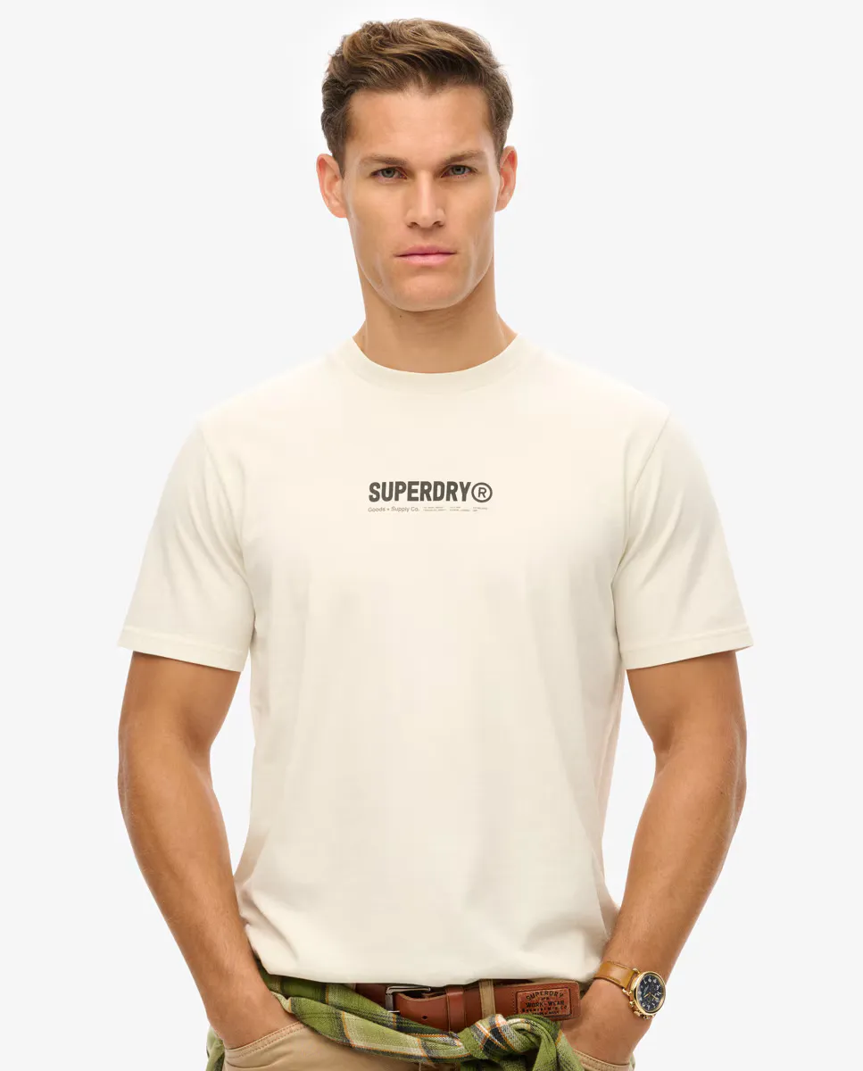 

Мужская спортивная футболка с графическим принтом Superdry, белый
