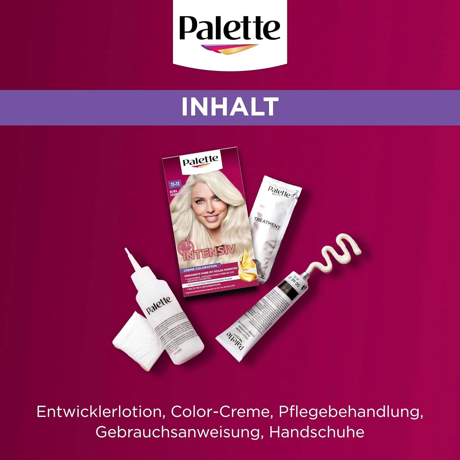 Стойкая крем-краска для волос Palette Intensive 11-11 Ultra Titanium Blonde Palette — фото 2