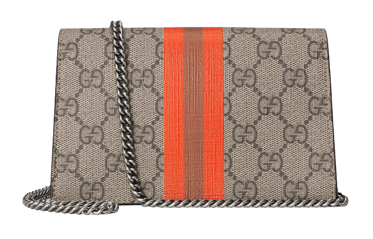 Женская мини-сумка через плечо GUCCI Dionysus из канваса с кожаными деталями — фото 4