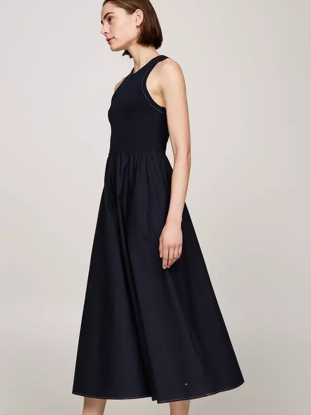 

Платье Tommy Hilfiger Ribbed Flared Maxi