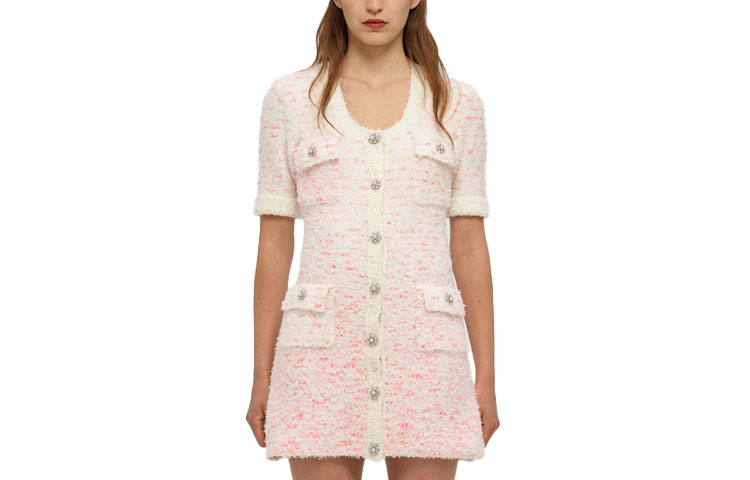 

Self-portrait Self portrait Платье с коротким рукавом Женское Белое Смешанный цвет