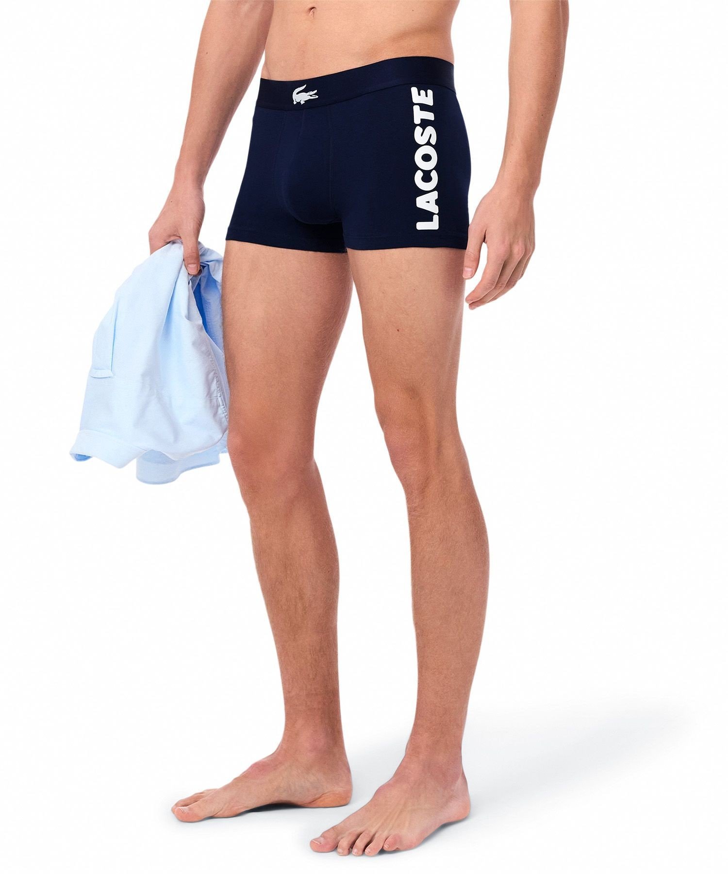 Комплект из 3 трусов-боксеров из эластичного хлопка LACOSTE, Navy — фото 3