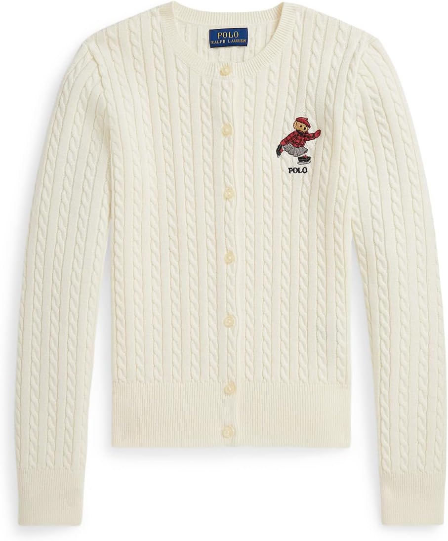

Свитер Polo Ralph Lauren Kids Polo Bear Mini-Cable Cotton Cardigan, Clubhouse Cream/Bear Emb