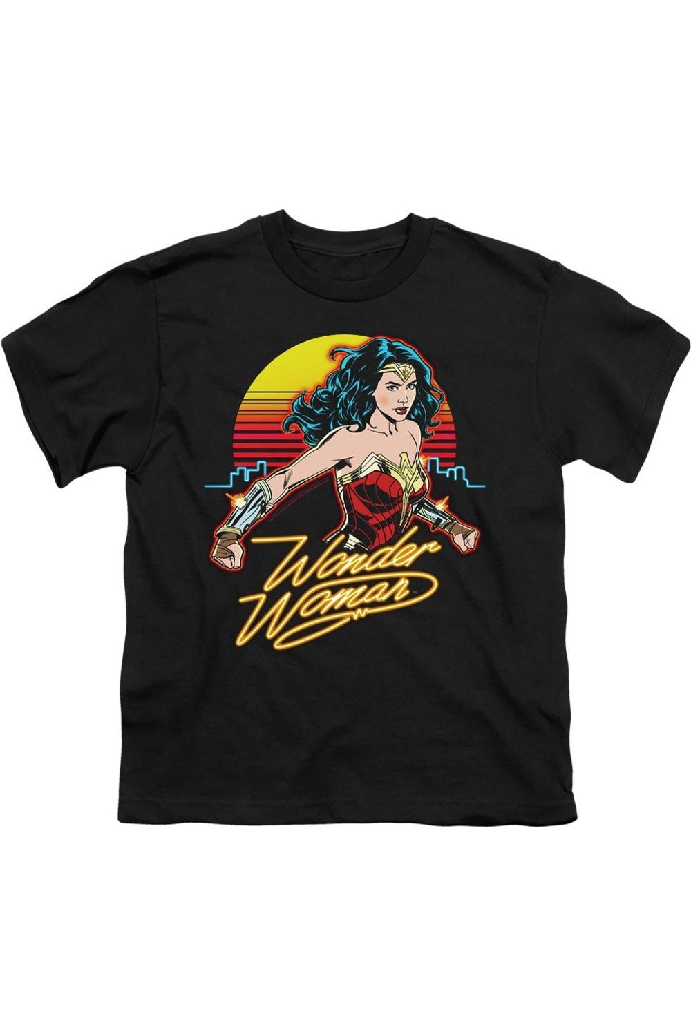 

Футболка с коротким рукавом для детей Wonder Woman 84 Skyline Gildan, черный