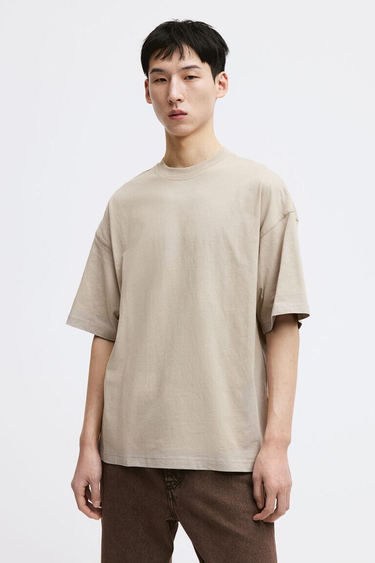 

Футболка оверсайз H&M, бежевый