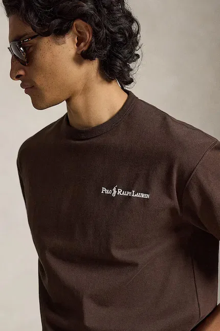 Футболка хлопковая Tee Polo Ralph Lauren, коричневый — фото 4