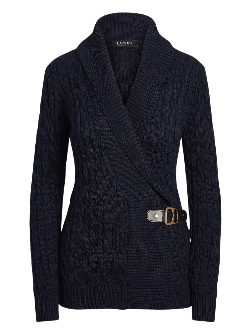 

Кардиган с вязаным узором и пряжкой Lauren Ralph Lauren, синий