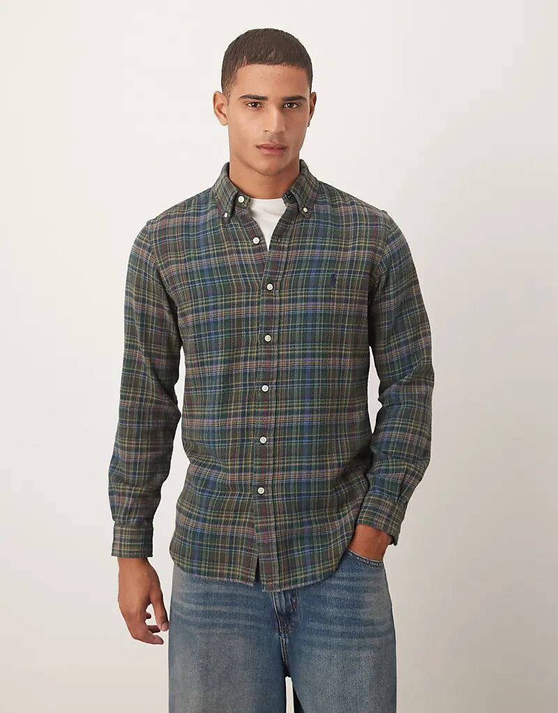 

Рубашка Polo Ralph Lauren с длинным рукавом в клетку, разноцветная