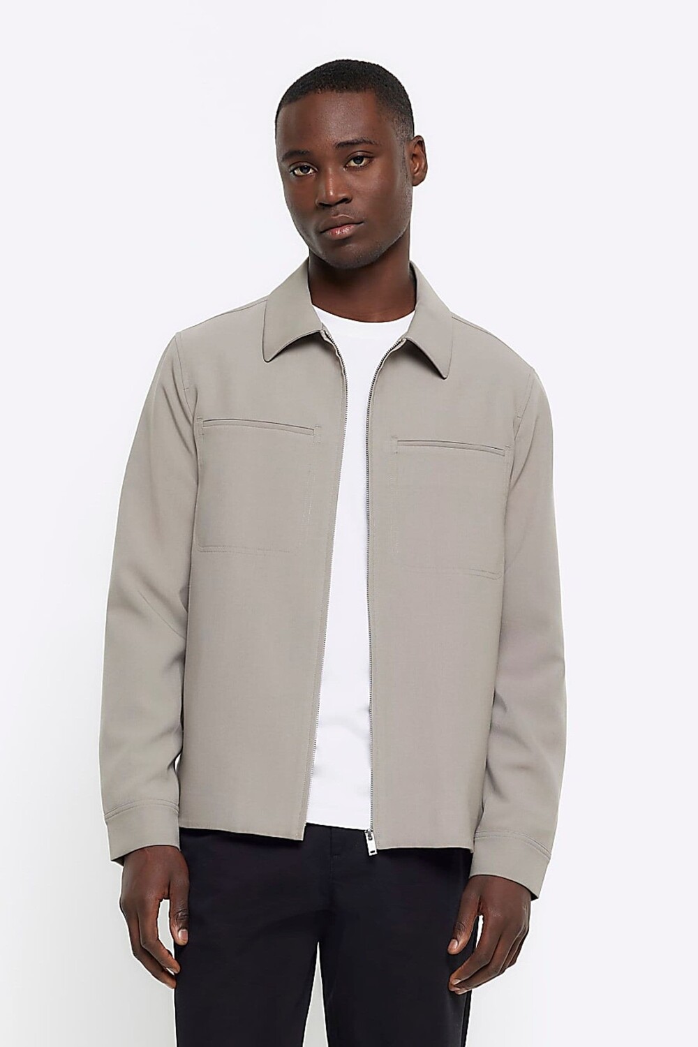 

Элегантная куртка-рубашка River Island, серый