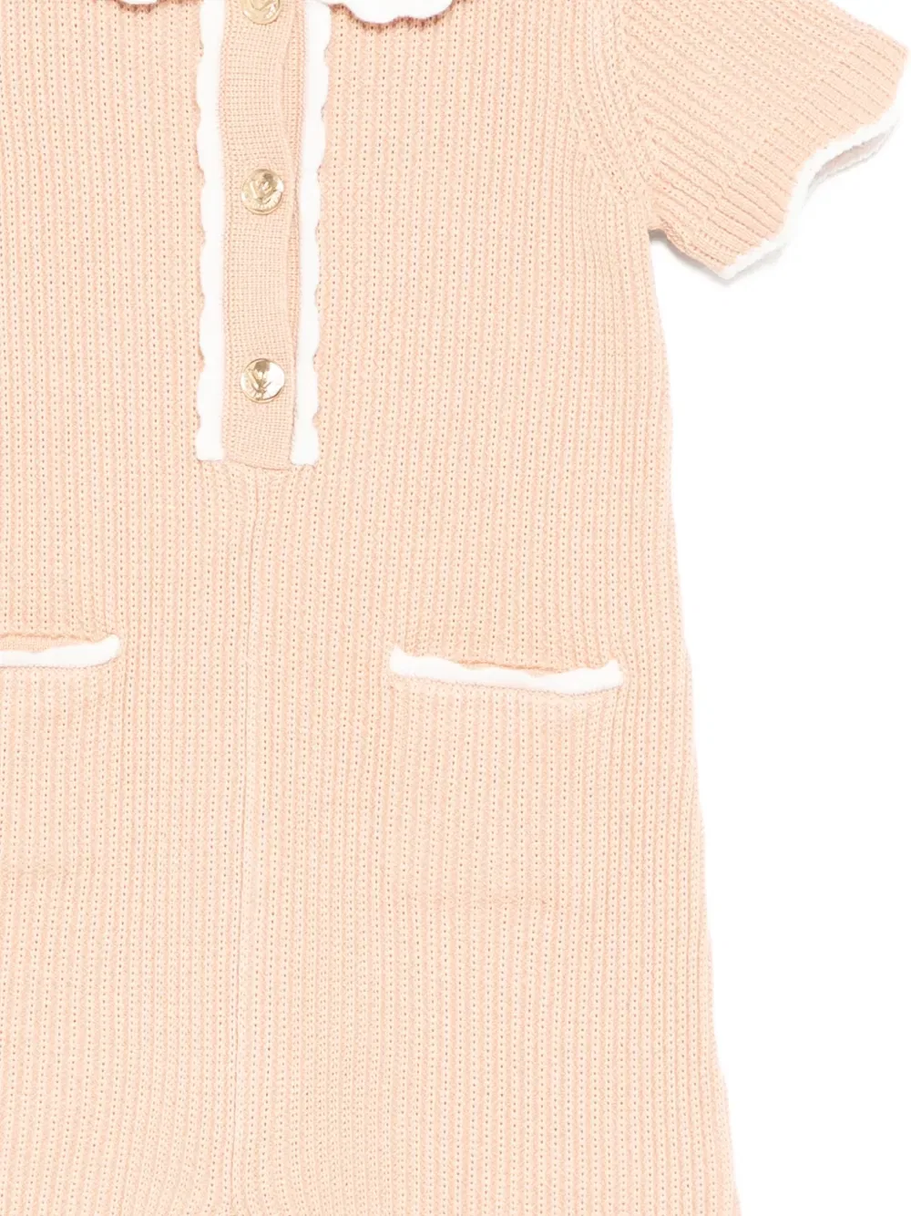 Комбинезон с короткими рукавами и воротником-стойкой Emporio Armani Kids, розовый — фото 3