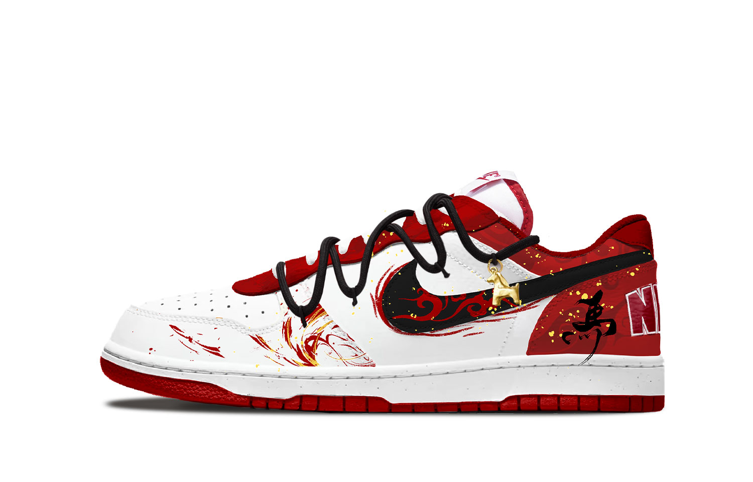 

Nike Кроссовки для скейтбординга мужские Big Abrasion Resistant Breathable Low top белые красные