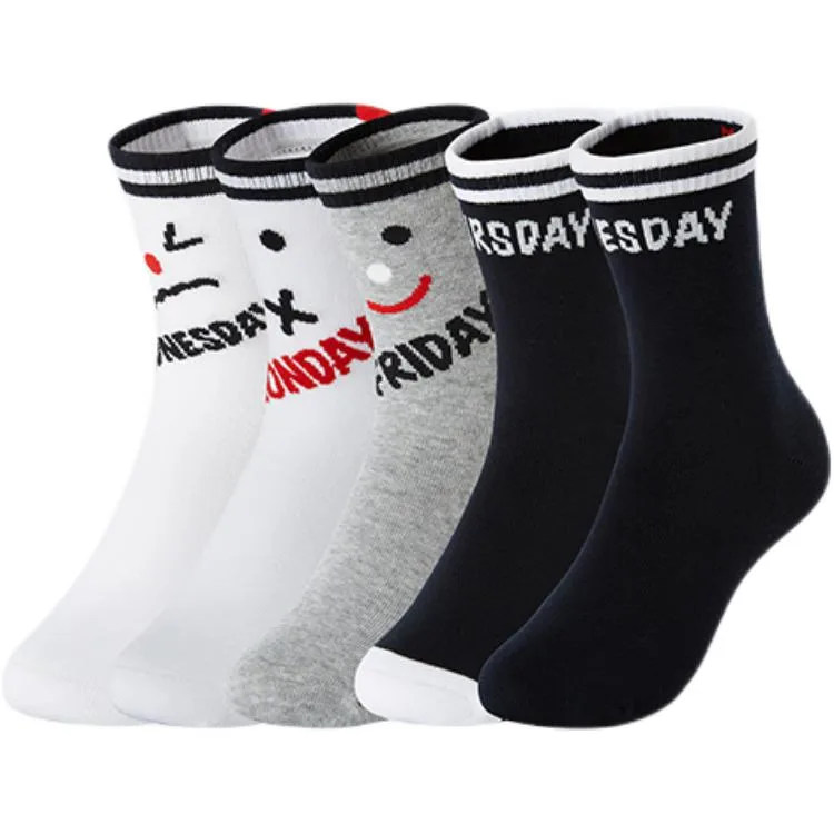 Носки Moderate FILA KIDS, 5 Pcs Set (Legend Blue+Black White+Gray+Fire Red+Ice Cream)