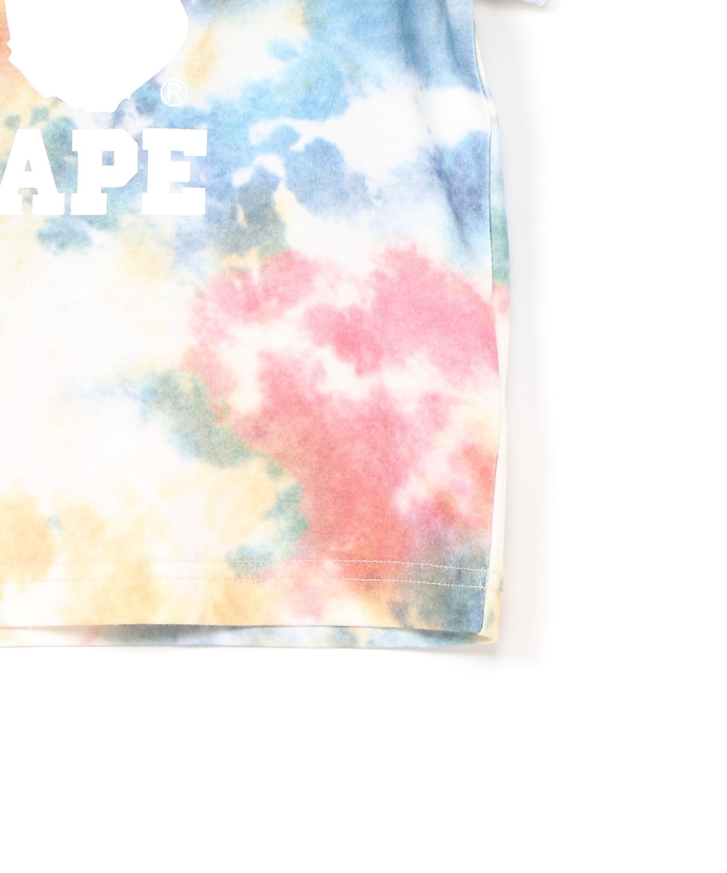 Футболка с принтом "Тай-дай" в стиле колледжа A BATHING APE, BLUE — фото 3