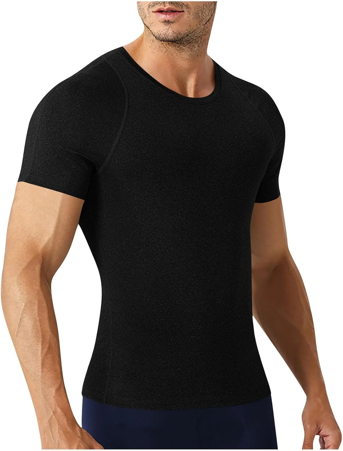 

Компрессионная футболка мужская Slimming с коротким рукавом и круглым вырезом, быстросохнущая для тренировок