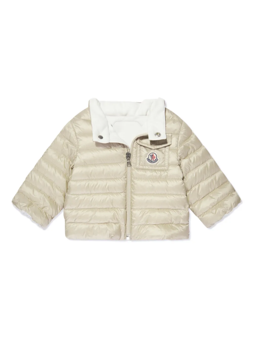 

Пуховик с логотипом Moncler Enfant, нейтральный