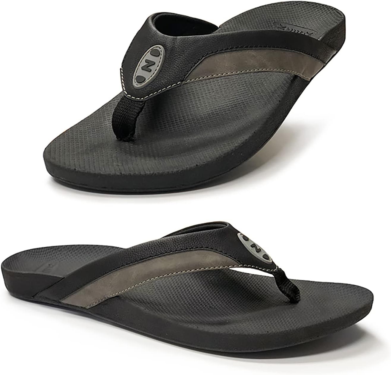 

Ортопедические шлепанцы Kirra для мужчин, стильные и удобные с биомеханической поддержкой свода стопы, ремешок из искусственной кожи Zullaz, черный