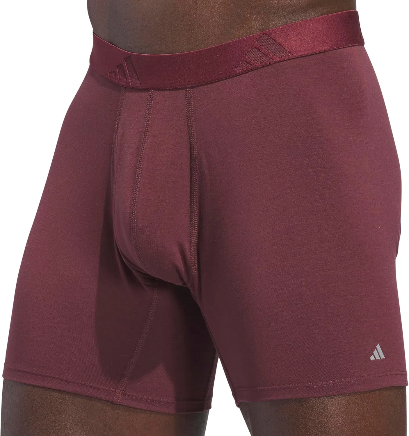 Комплект трусов Adidas Boxer Briefs or Trunks Premium Ultra Soft Comfort, 3 предмета, темно-красный/черный меланж/черный — фото 3