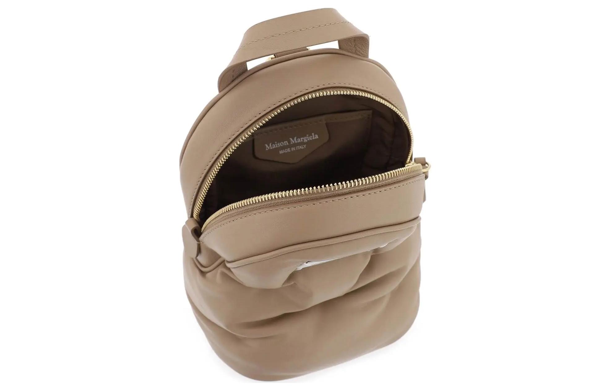 Glam Slam Nappa Leather Shoulder Bag, Crossbody Bag Beige Maison Margiela, basic set (bag+dust bag) — фото 4