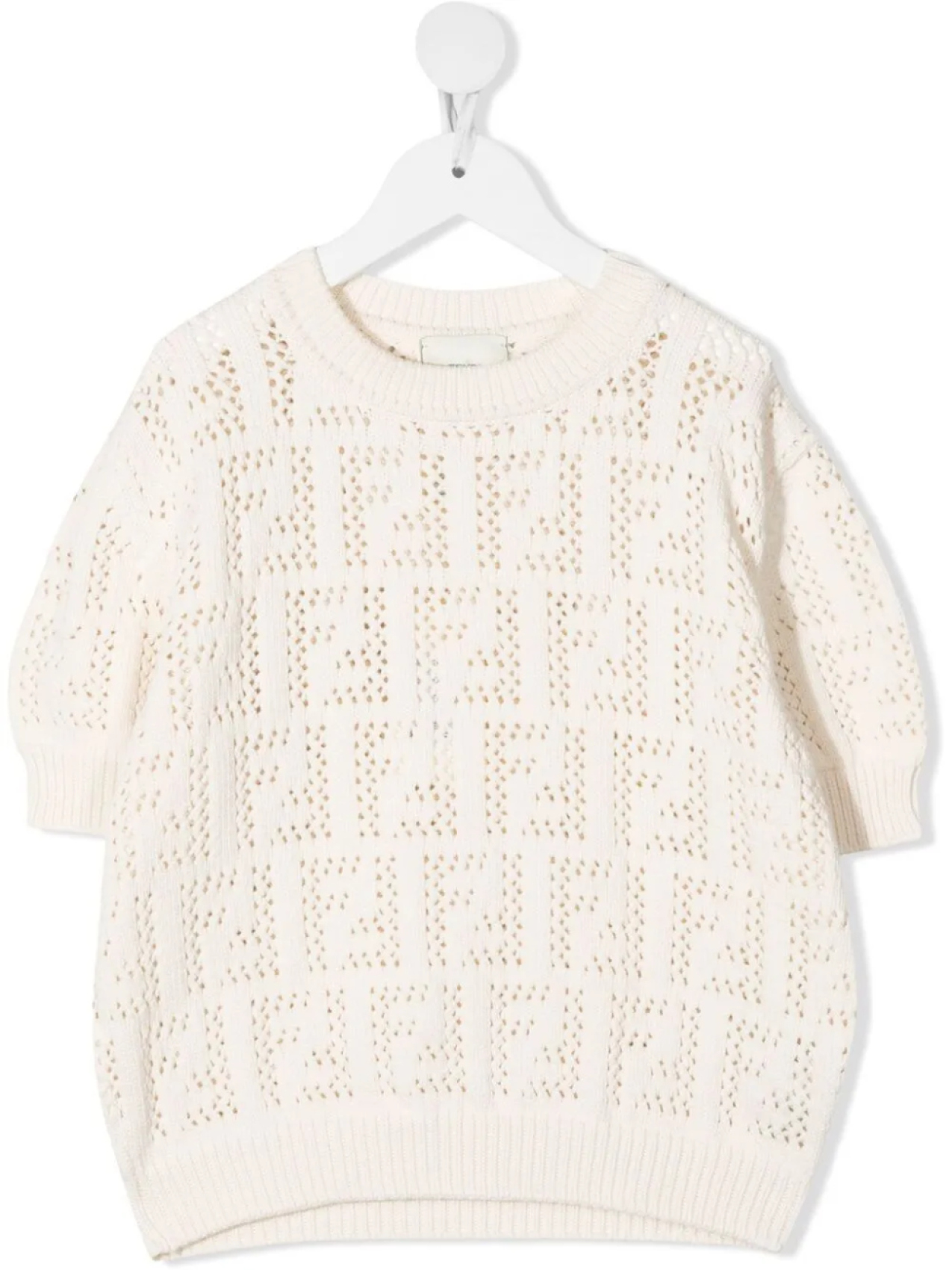 

Топ рыхлой вязки с логотипом FF Fendi Kids, белый