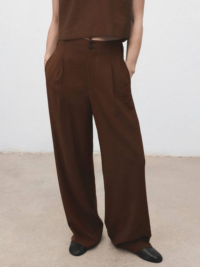 

Прямые брюки Adrian Pleat Mango, Brown