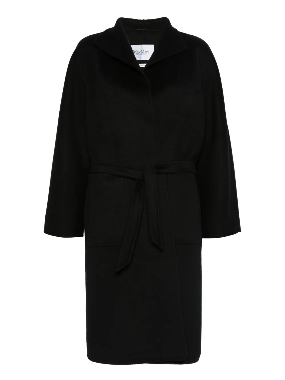 

Кашемировое пальто с запахом и поясом MAX MARA, черный