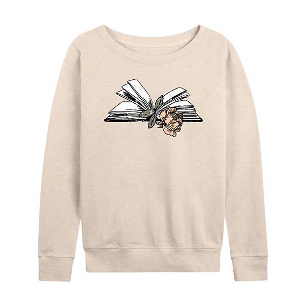 

Женская футболка с длинным рукавом rose in book из состаренного френч терри Licensed Character, Beige, Розовый, Женская футболка с длинным рукавом rose in book из состаренного френч терри Licensed Character, Beige