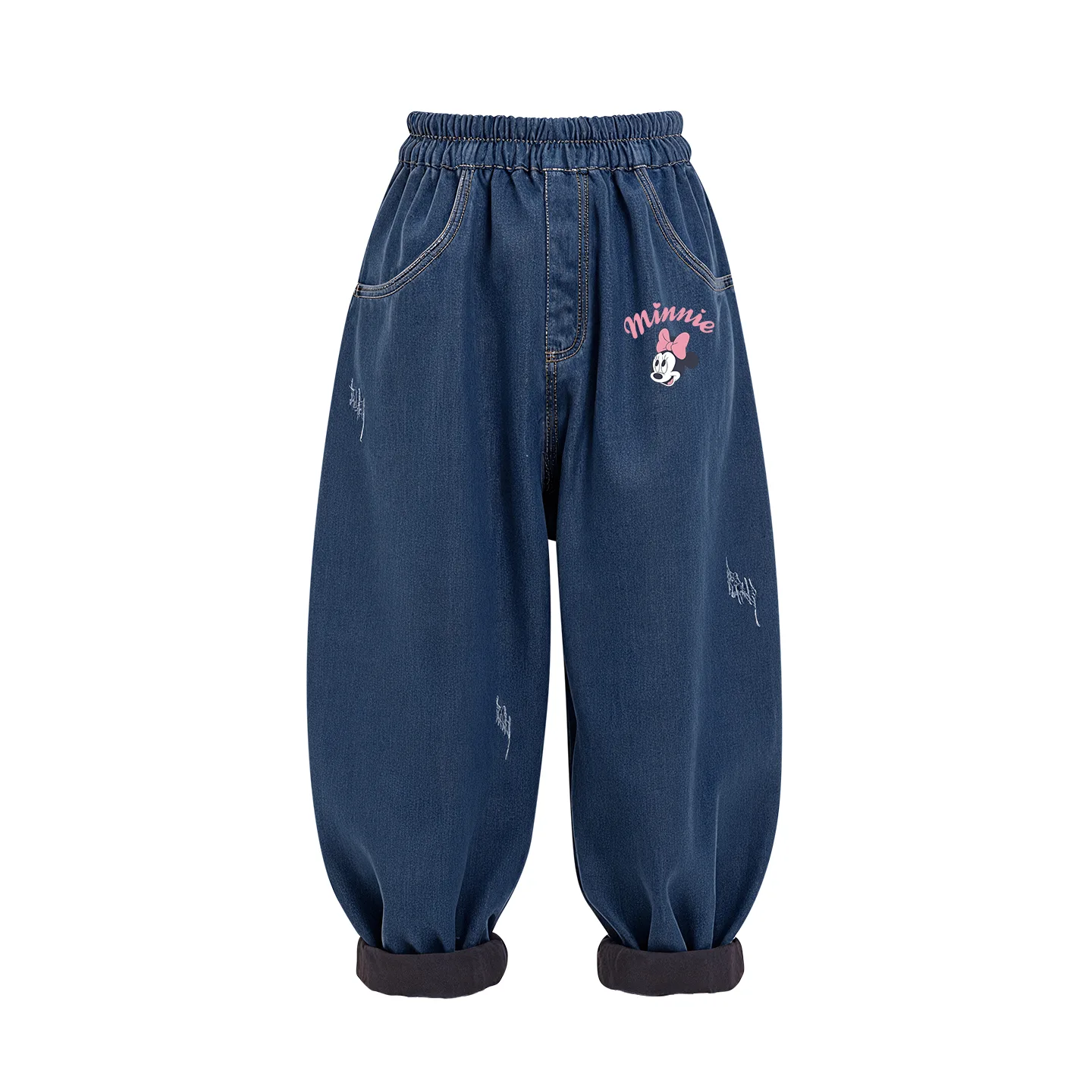 Детские джинсы утепленные с флисовой подкладкой Disney, [Thickened and Fleece-Lined]Di Lift Eye K Denim Blue