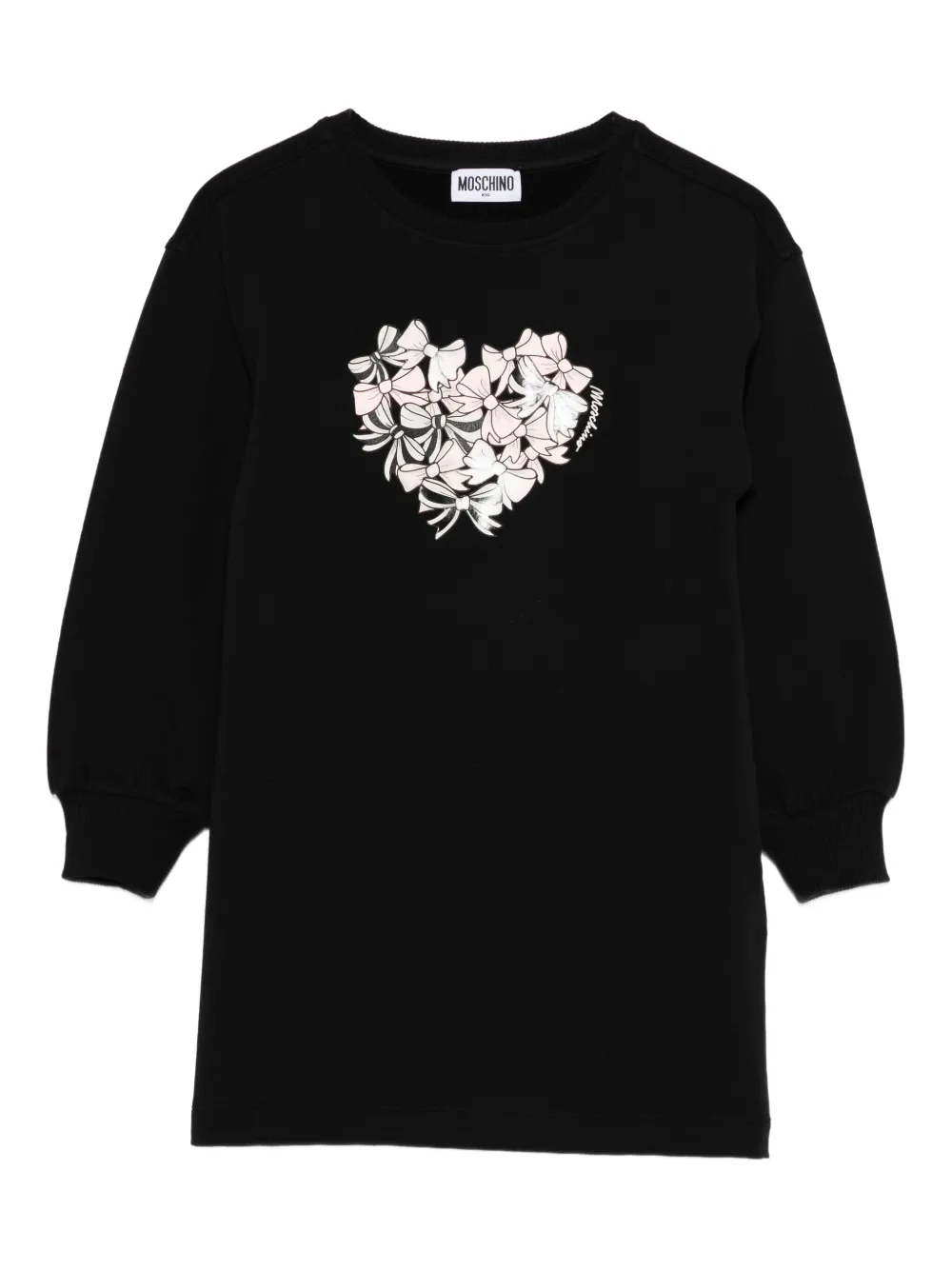 

Платье с бантом в форме сердца Moschino Kids, черный