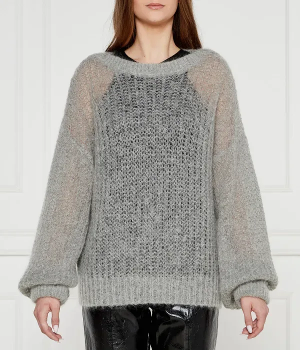 Шерстяной свитер Fablura loose fit Boss, серый