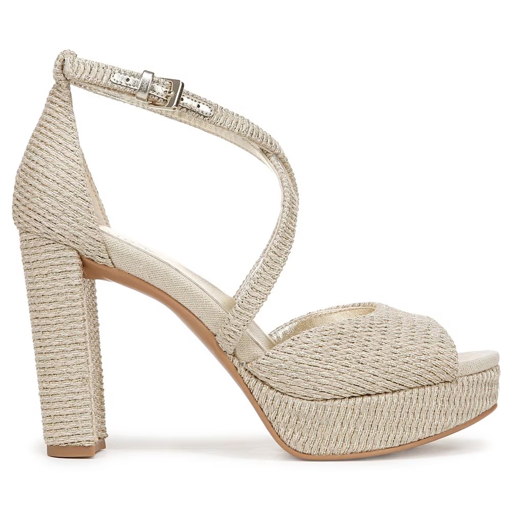 Женские босоножки Melody dress sandal Naturalizer, светло-коричневый металлизированный плетеный текстиль — фото 2