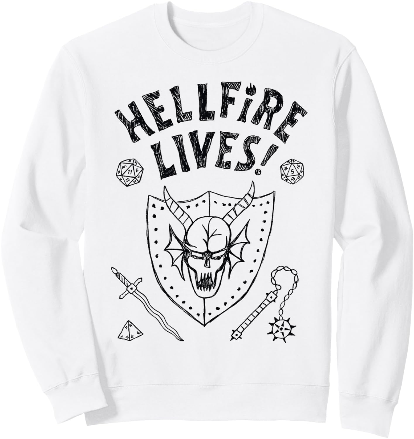 

Очень странные дела, 5 сезон, Адский огонь жив! Толстовка с логотипом Marker Club Stranger Things, белый