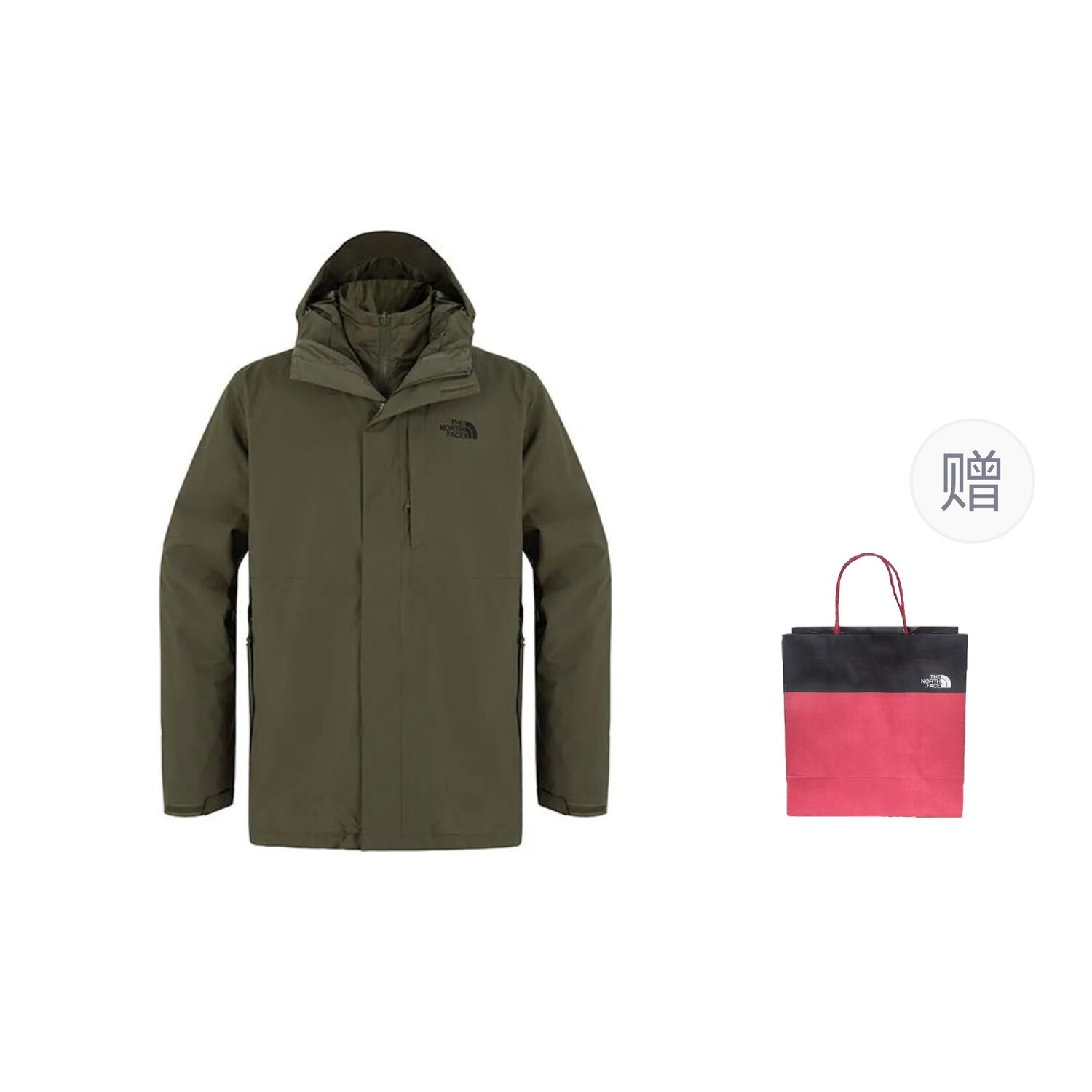 

Ветровка мужская куртка хаки + подарочный пакет The North Face