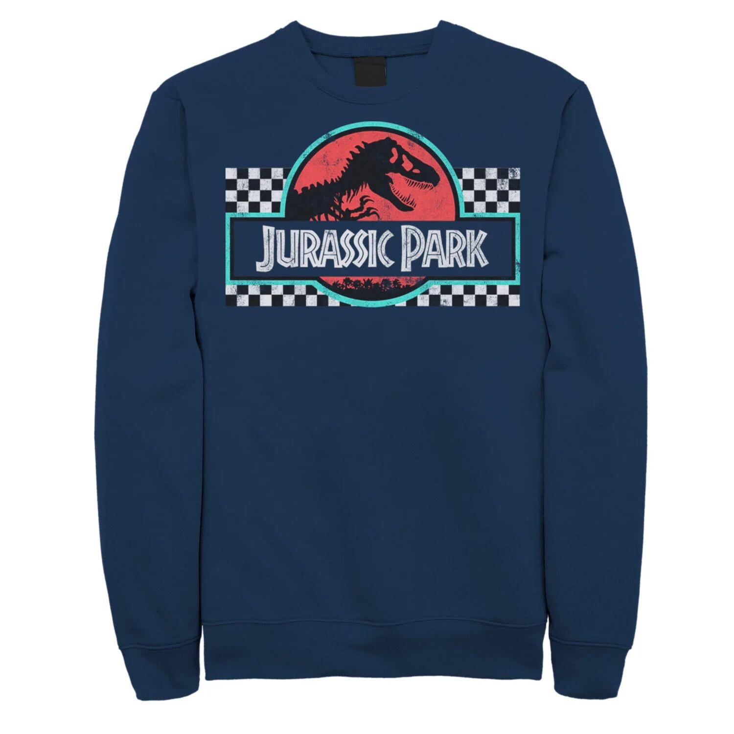 

Мужской свитшот в клетку с логотипом в стиле ретро «Парк Юрского периода» Jurassic Park, синий