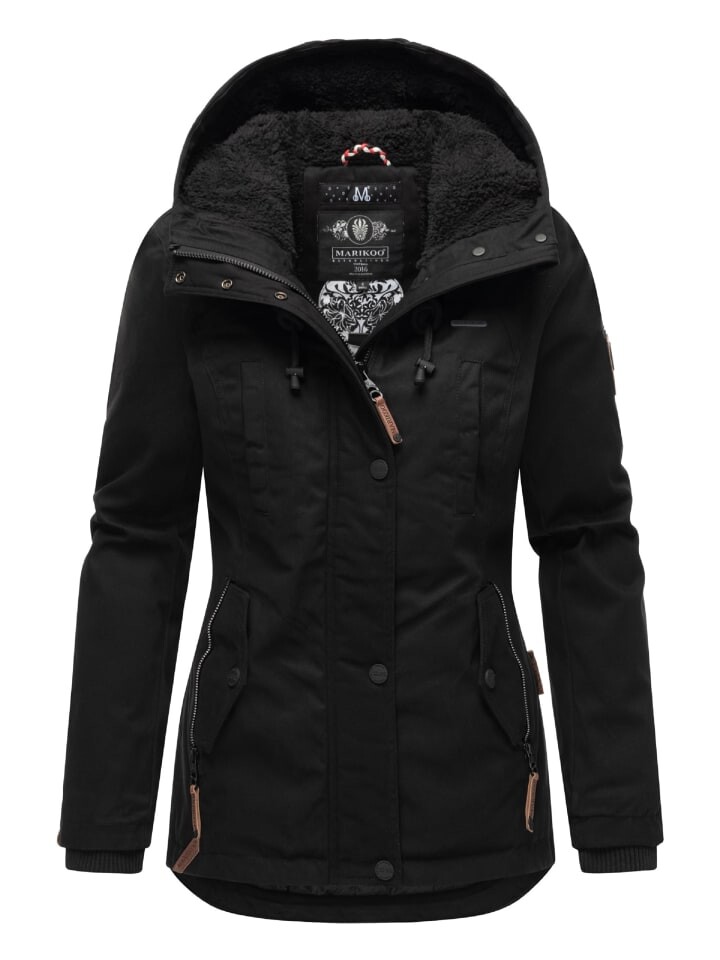 

Пуховик Marikoo Winterjacke Bikoo, цвет Black with black fur