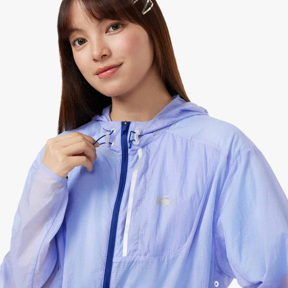 Ветровка женская Lacoste Relaxed Fit Packable, рипстоп, лавандовая — фото 2