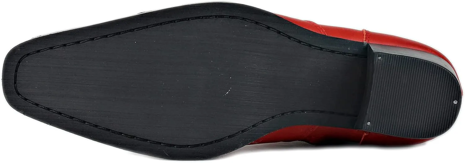 

Мужские ботинки на каблуке, повседневные черные Челси, боевые, короткие Чукка, на молнии JY002 COWSDELLA, красный