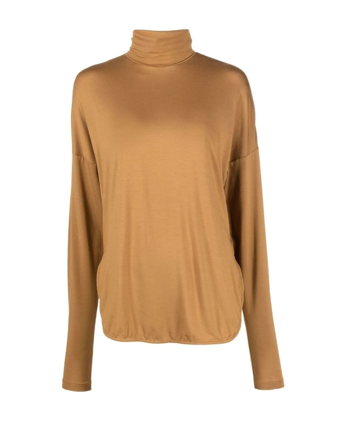 

Пуловер с высоким воротником и длинными рукавами Eleventy, коричневый
