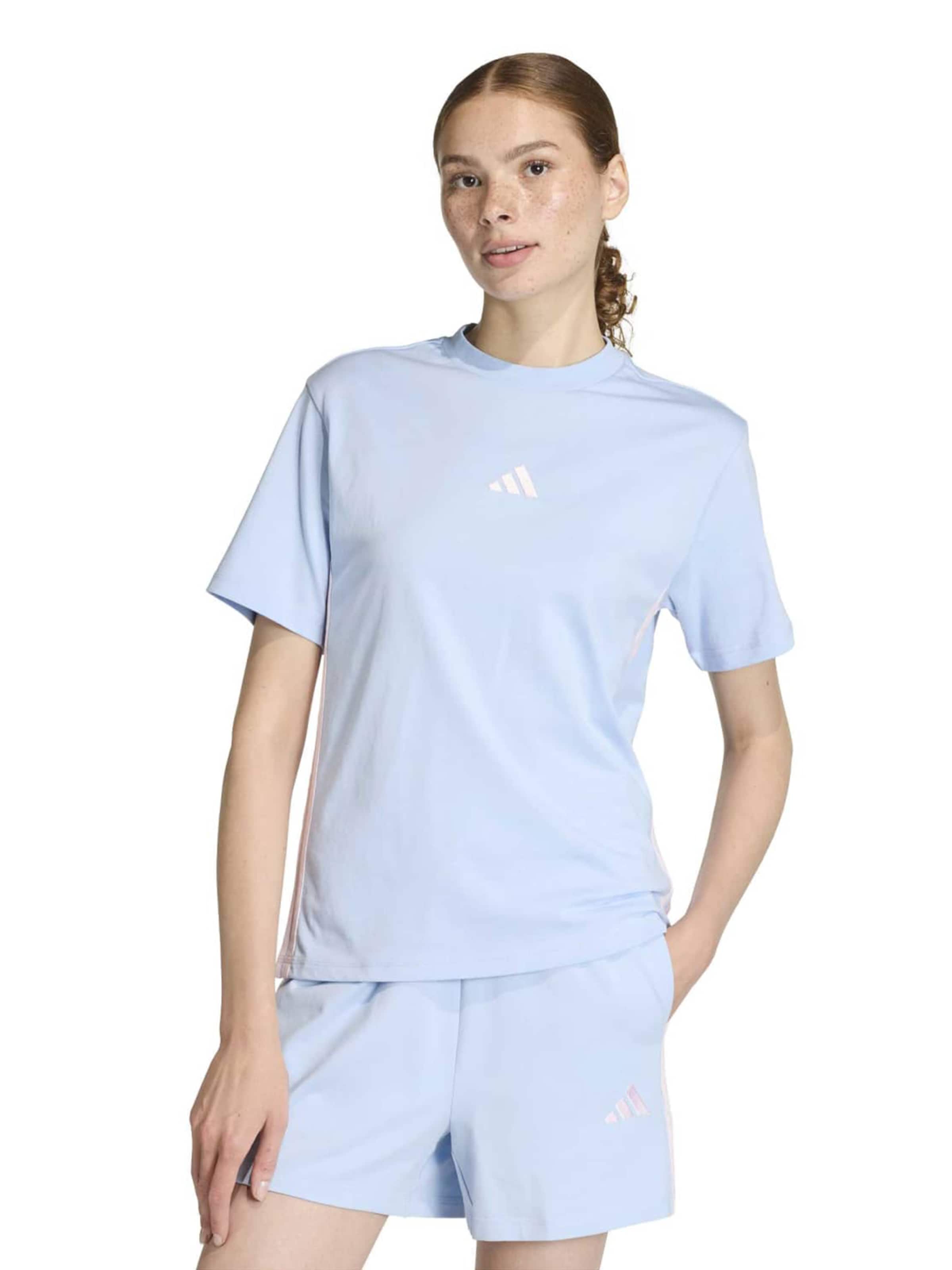 Adidas Sportswear Футболка Performance 'Essentials' в светло-голубом цвете — фото 2