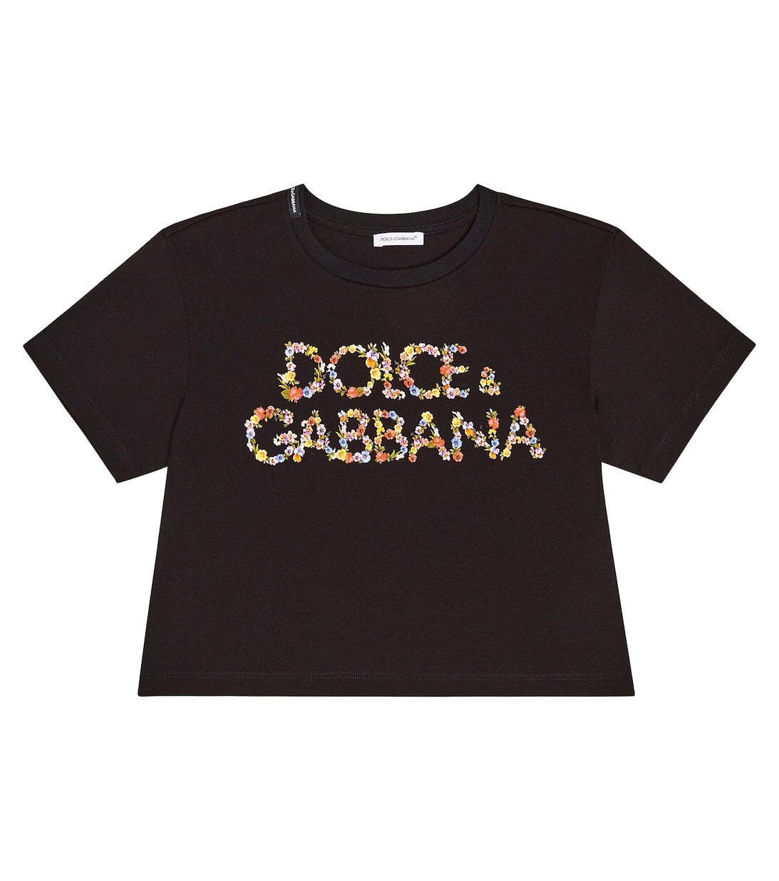 

Футболка из хлопкового джерси с логотипом Dolce&Gabbana, черный