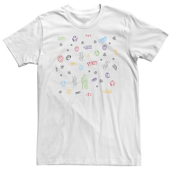 

Футболка Big & Tall с коллажем из символов мира Licensed Character