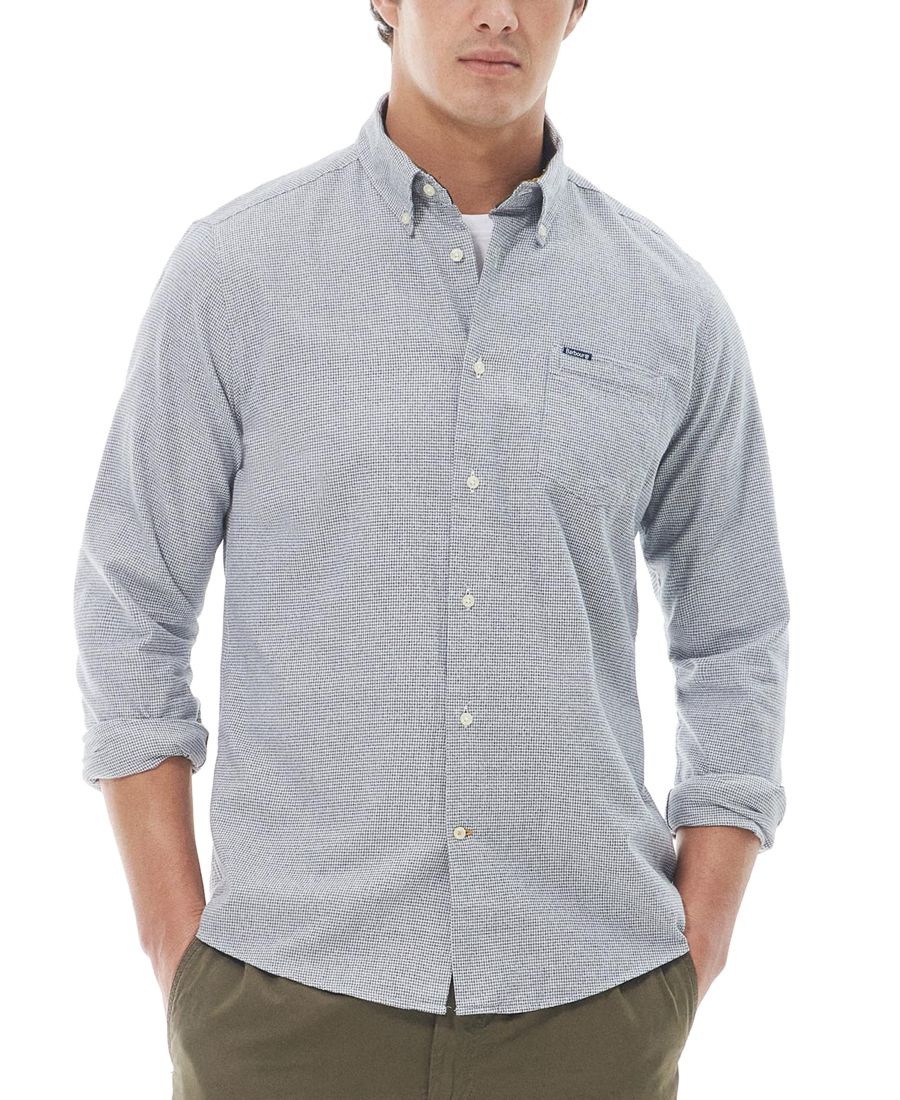 

Мужская рубашка Turner приталенного кроя с микро-гусиной лапкой на пуговицах Barbour, Navy