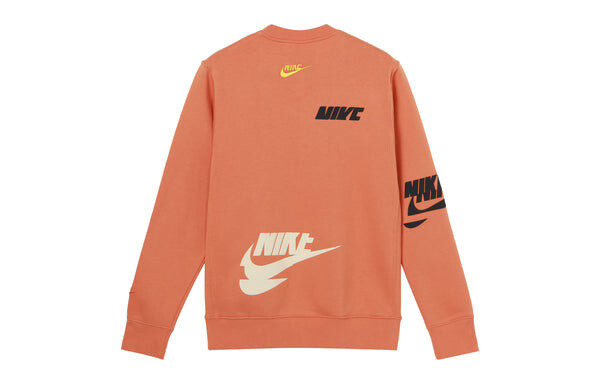 Толстовка Men's Nike Sportswear Sport Essentials Logo Printing Fleece Round Neck Pullover Orange, оранжевый — фото 2