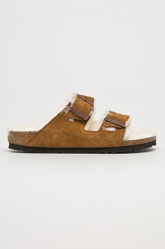 Замшевые тапочки Arizona Birkenstock, коричневый