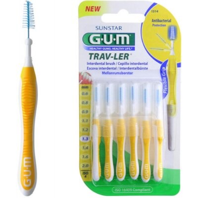 

Санстар ГУМ, Трав-Лер, Межзубные щетки 1,3 мм, Sunstar Gum