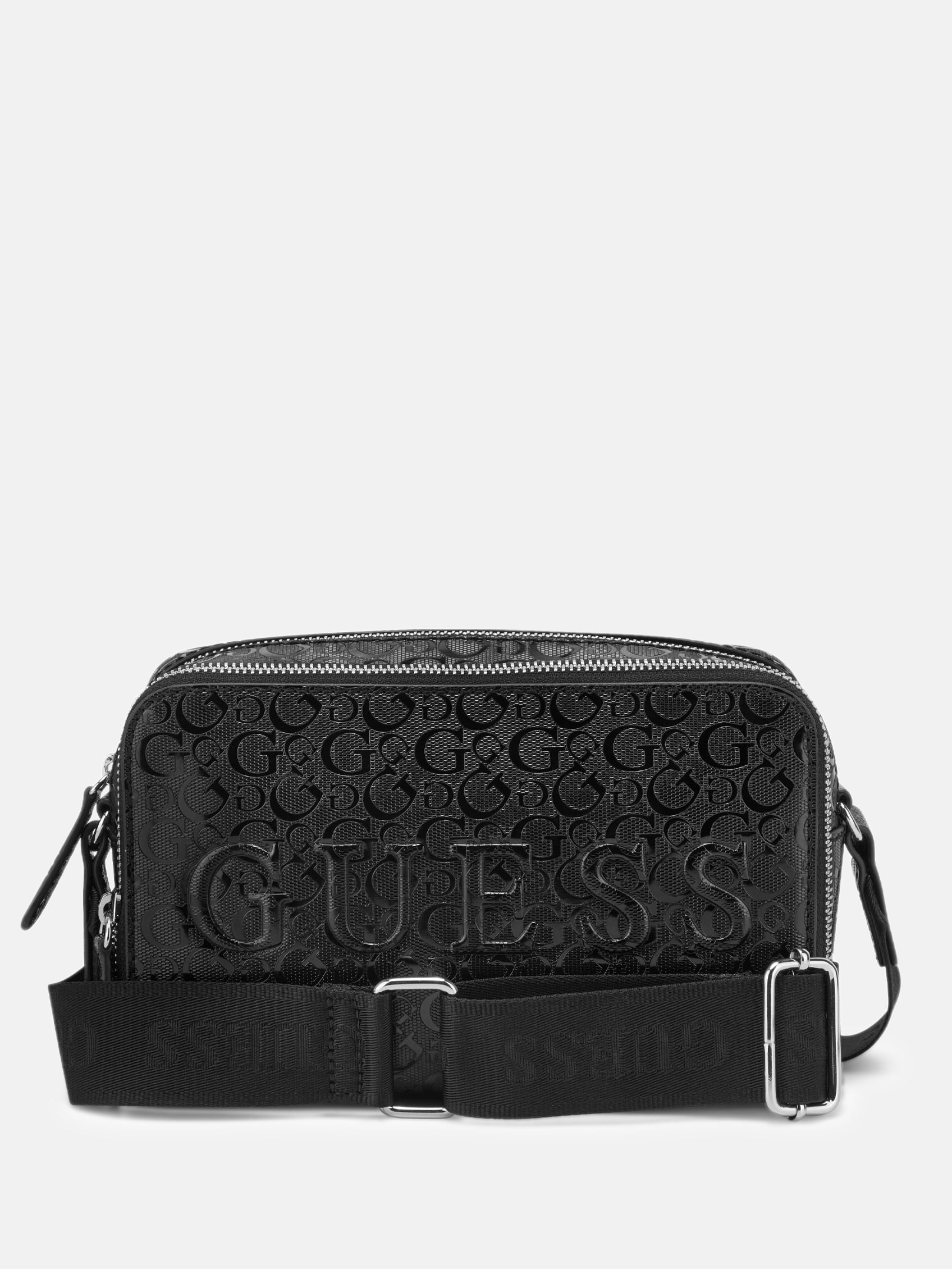 

Сумка через плечо Haddington Mini с двойной молнией Guess Factory, цвет black logo