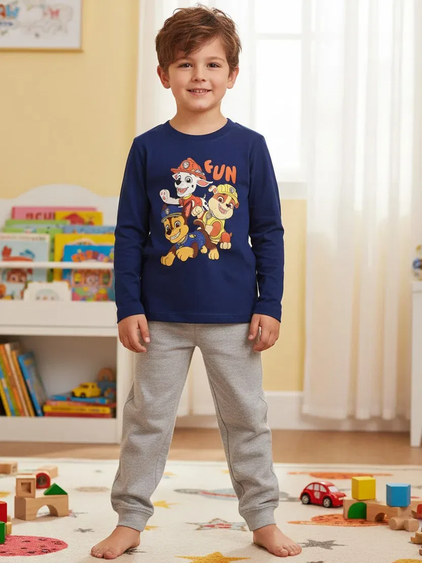 Пижама детская Paw Patrol, синий/серый — фото 3