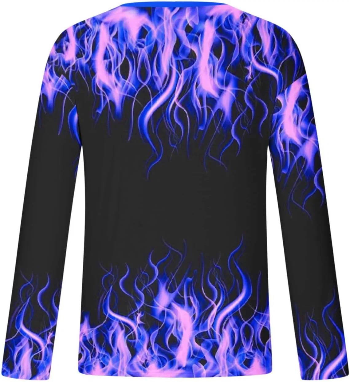 Футболка с длинным рукавом 3D Flame Print, мужская, спортивная, повседневная, фиолетовая — фото 3