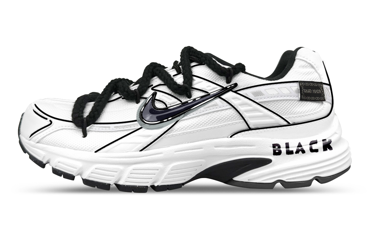 

Nike Инициатор амортизирующая дышащая поддержка низкие повседневные городские туфли для поездок на работу беговые мужские black white