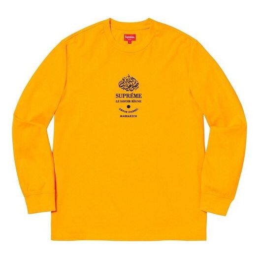 

Футболка fw19 week 7 marrakech ls top logo tee Supreme, оранжевый