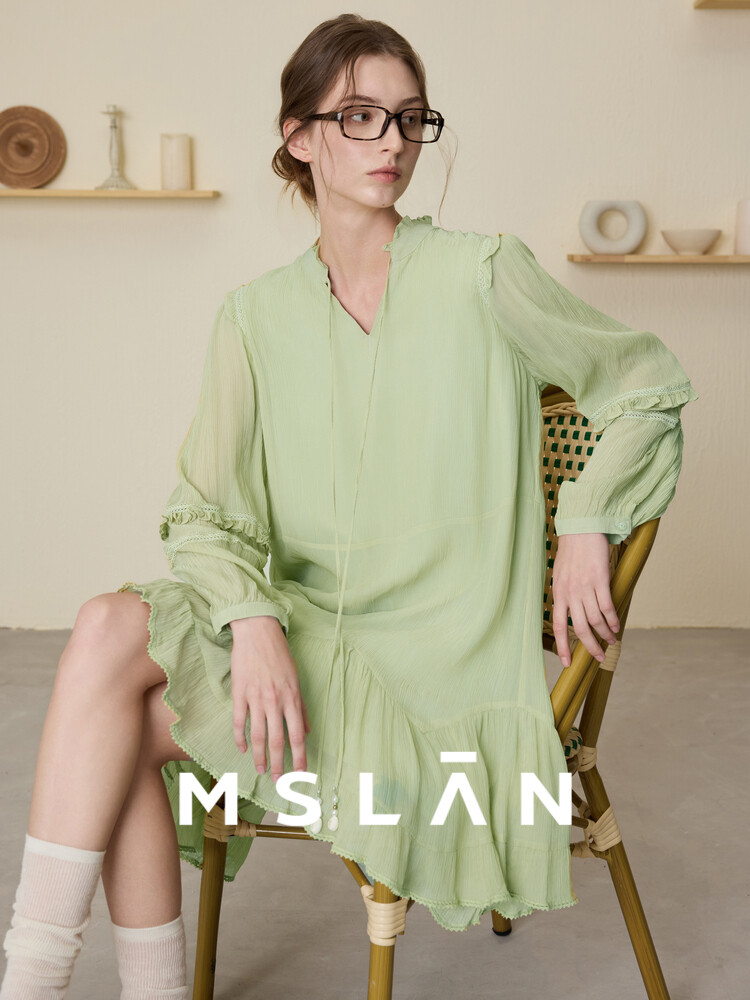

Платье Mslan фактурное, миндальный